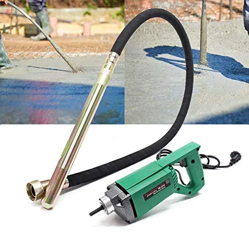 Wiltec Elektro Einhand Betonrüttler 580 W - Bohrmaschinen mit 580 W Motor für schnelle und effektive Verdichtung von Frischbeton, ideal für Baustellen mit flexibler Welle und 2 m Schlauchlänge.