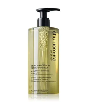 Shu Uemura Gentle Radiance Deep Cleanser Shampoo 400ml - Hochwertiges Shampoo für alle Haartypen, reinigt sanft und gründlich, bewahrt das Kopfhautgleichgewicht und sorgt für seidig glänzendes Haar ohne Silikone.