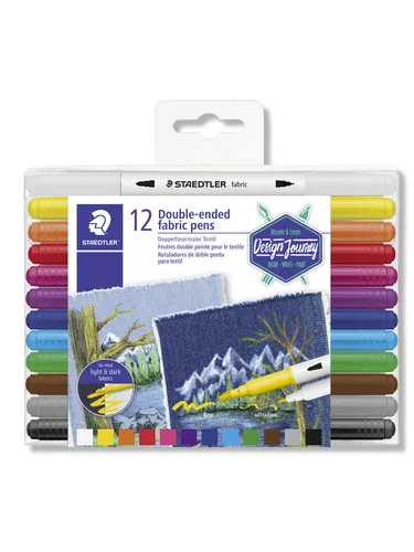Staedtler Design Journey für Textil, doppelseitig, 12 Farben