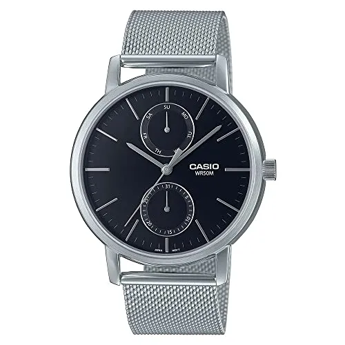 Casio Mtpb310m1avef Armbanduhr für Herren - Elegante Herren-Armbanduhr in Silber und Schwarz, ideal für jeden Anlass mit präzisem Quarzwerk.