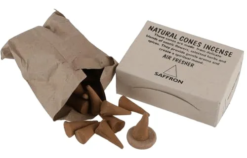 GURU SHOP Natural Cones Incense, Natürliche Räucherkegel - Safron, 9x7x3 cm