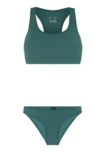PROTEST PRTEAGER Bikini 2026 laurelgreen - XL - Sportlicher Bikini für den Sommer mit herausnehmbaren Polstern und schneller Trocknung. Ideal für Stand-up-Paddle-Abenteuer, umweltfreundlich hergestellt ohne PFCs. Genießen Sie Komfort und Stil in jedem Wasser!