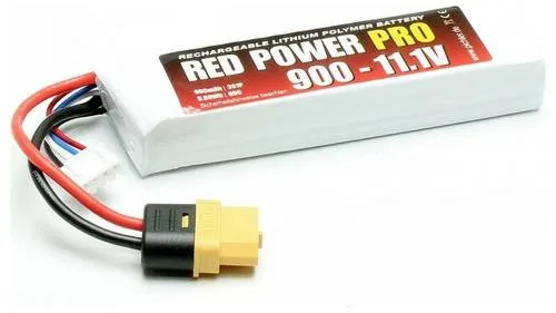 Red Power Modellbau-Akkupack 11.1 V 900 mAh 60 C - Modellbau-Akkupack (LiPo) mit niedrigem Innenwiderstand für hohe Belastbarkeit, ideal für anspruchsvolle Modellbauprojekte.