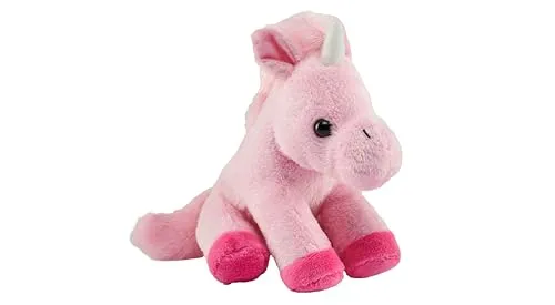 Wild Republic Pocketkins Eco Einhorn Rosa, Plüschtier, 12 cm, Plüschspielzeug, Hergestellt aus recycelten Materialien, Umweltfreundlich