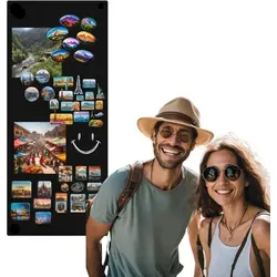 Anwicar Magnettafel - Magnetische Pinnwand 70x30 cm - Schwarz - Schwarz