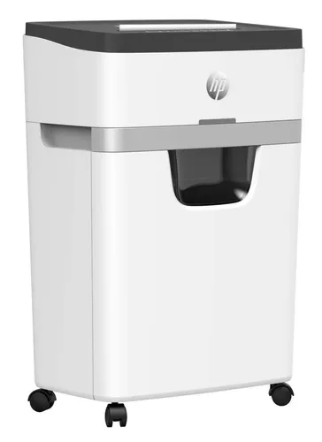 HP Aktenvernichter OneShred 18CC - Effiziente Aktenvernichtung - Aktenvernichter mit Partikelschnitt P4 für DSGVO-konforme Sicherheit. 20 Minuten Dauerbetrieb und 4 Rollen für flexible Nutzung im Großraumbüro.