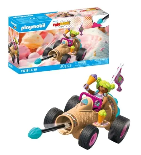 PLAYMOBIL | Fun Stars | Rasende Eistüte | Spielzeug ab 4 Jahren | Geschenk für Kinder | Spielzeug Auto | Mit Schießfunktion | 71717