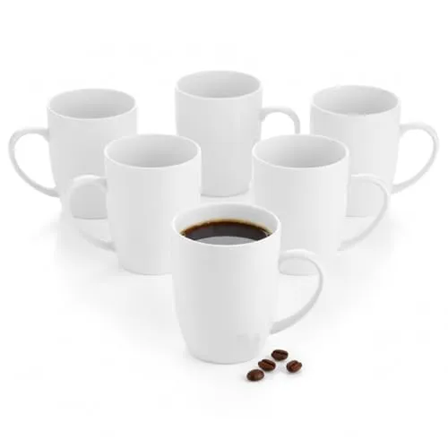Wilmax Teetassen & Kaffeetassen 6er Set - 460ml Porzellanbecher - Bechersets aus hochwertigem Porzellan mit elegantem Design, ideal für Kaffee und Tee, perfekt für stilvolle Anlässe.