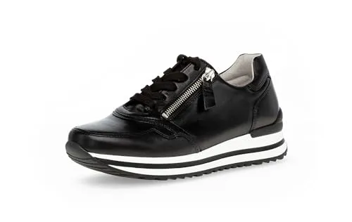Gabor Damen Low-Top Sneaker - Komfortable Halbschuhe für jeden Tag - Damen-Sneaker mit komfortabler Mehrweite (H) und praktischem Reißverschluss. Ideal für Freizeit und Alltag, aus hochwertigem Lackmaterial.