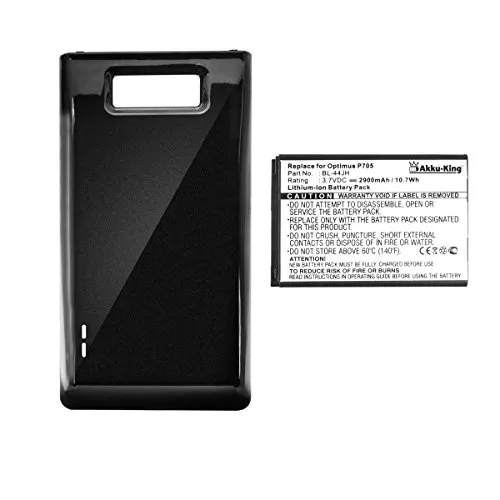 Akku kompatibel mit LG Optimus P705, P705G ersetzt BL-44JH - Fat - 2900mAh - schwarz - Li-Ion