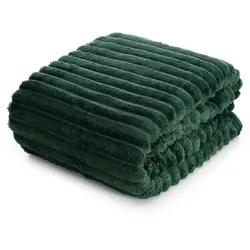 Wohndecke SOFT, Design91, Streifen Steppung Gestreifte Decke Gesteppte Sofadecke grün 170 cm x 210 cm