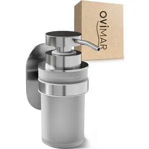 ovimar Seifenspender Kegnaes aus Edelstahl - Motorradzubehör - Hochwertiger Seifenspender aus Edelstahl in Silber, ideal zur Wandmontage mit 3M Klebebefestigung für einfache Installation im Bad.