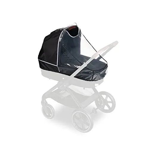 hauck Universal Babywannen Kinderwagen Regenschutz 67 x 48 x 65 cm mit Reflektierender Umrandung, Kontakt & Belüftungs Fenster, Einfache Kordelzug & Klettverschluss Befestigung (Transparent)