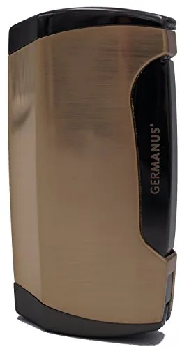 GERMANUS Jetflame Feuerzeug II mit 2 Flammen in Gold