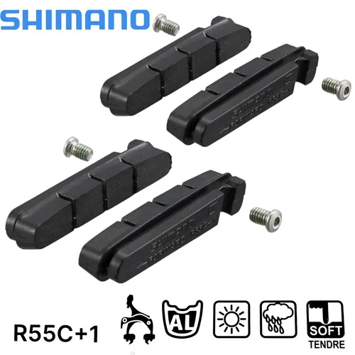 Shimano R55C+1 Ersatz Bremsbeläge für Cartridge Rennrad Bremsschuhe (2 Paar)