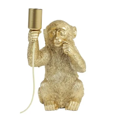 Light & Living Tischlampe Monkey - Gold - 20x19,5x34cm - Andere - Kunststoff - Tischleuchte Wohnzimmer & Schlafzimmer - Tischlampen modern