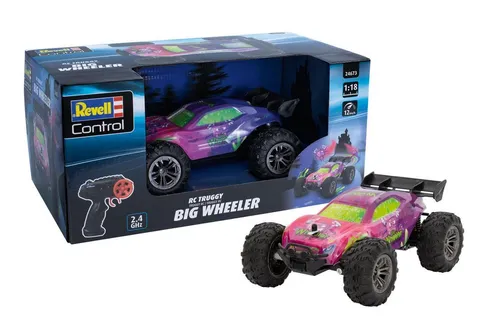 Revell Control 24673 RC Car Big Wheeler 1:18 - Off-Road-Renner mit spektakulärer Unterbodenbeleuchtung und kraftvollem Elektromotor für stundenlangen Fahrspaß