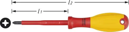 Hazet 810VDE-PH2 Elektriker Kreuzschlitz-Schraubendreher PH 2 Klingenlänge: 100mm