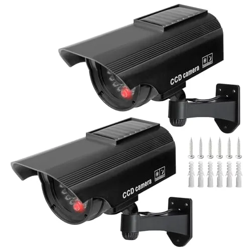 Stück Kamera Dummy, Dummy Kamera Fake Überwachung, Dummy Überwachungskamera Mit Rot Blinkender Led, Kamera Attrappe Mit Rot Blinkender, Überwachungskamera Attrappe, Für Den Innen- Und Außenbereich 2