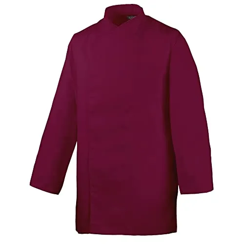 EXNER HACCP Koch-Jacke langarm, mit Druckknöpfen, Baumwoll-Mischgewebe, Innentaschen, Farbe bordeaux, Größe XS