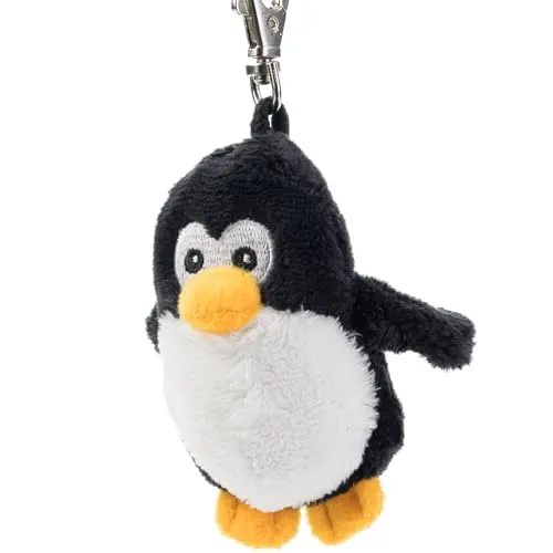Schaffer 0211 Schlüsselanhänger Kuscheltier Pinguin Pingy, 12cm, schwarz-weiß