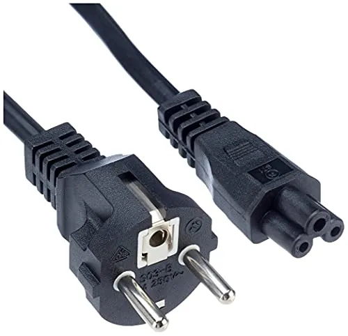 Produktbild InLine 16656K Netzkabel für Notebook, 3pol Kupplung, schwarz, 3m