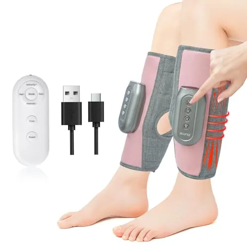 Kabelloses Wadenmassagegerät für Durchblutung und Entspannung –3 Massagemodi und 5 Intensitäten, Einstellbare Wärme,71x38cm Massagegerät mit Type-C Wiederaufladbar(ein Paar)