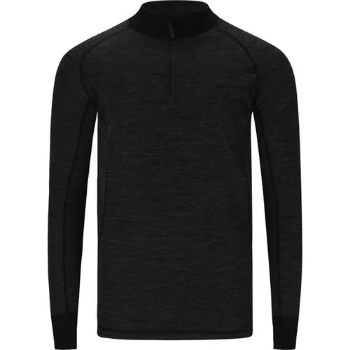 Whistler Bishop M Merino Wool Ski Pulli - Dunkelgrau Mélange 4XL - Vielseitiger Merino Wool Ski Pulli für Herren. Ideal für Skifahren und Alltag, mit mulesingfreier Wolle für höchsten Tragekomfort und Wärme. Reißverschluss-Kragen für individuelle Anpassung.