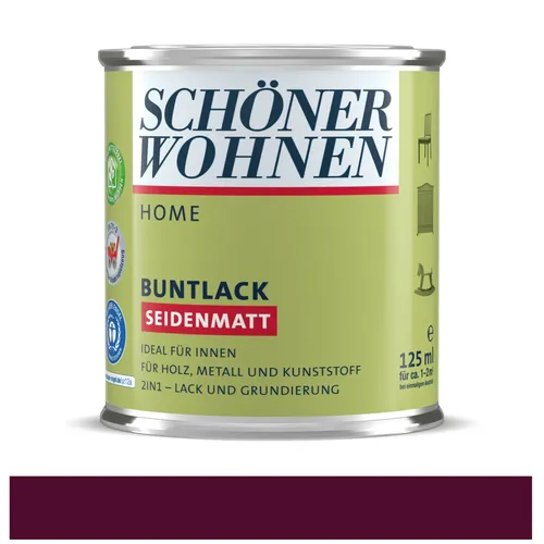 Schöner Wohnen Home Buntlack Bordeauxviolett (RAL 4004) seidenmatt 125 ml