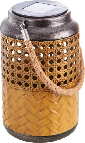 LED Solarleuchte, Metall, braun, Akku, H 16 cm von ETC Shop