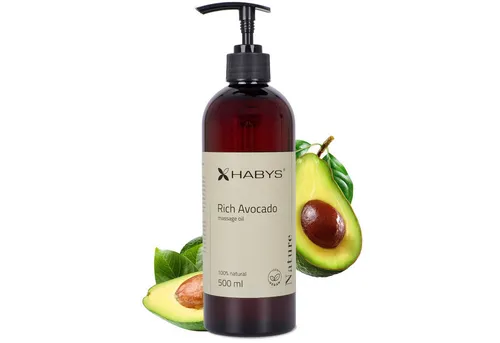 Habys Massageöl Massageöl Nature Rich Avocado, 100% natürlich & vegan, 500 ml