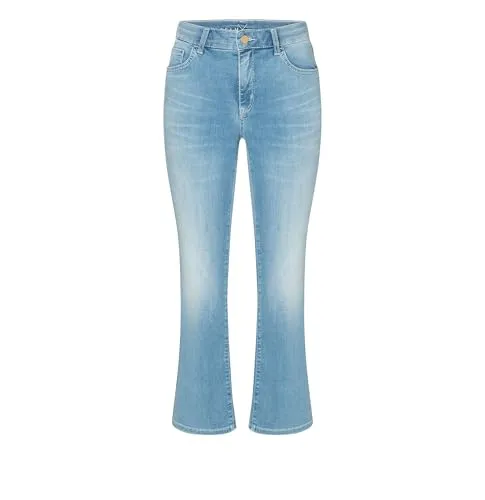 MAC 3/4-Jeans Dream Kick - Modisch Verkürzt und Ausgestellt in Blau (Größe 40) - Stylische 3/4-Jeans mit leicht ausgestelltem Saum, elastischem Denim-Material und figurnaher Passform. Perfekt für einen lässigen Look!