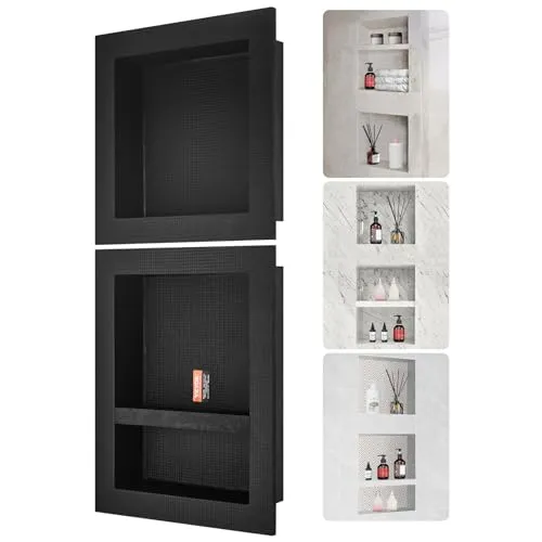 VEVOR Wandnische Duschnische befliesbar 10x40,64x101,6cm in schwarz von Vevor
