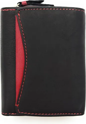 Jockey Club echt Leder Damen Geldbörse Portemonnaie Geldbeutel schwarz rot