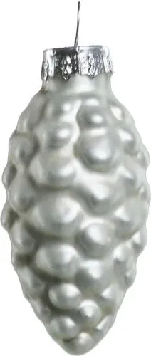 TrendLine Glas-Tannenzapfen winterweiß 12 Stück 6 cm Weihnachtsbaum Dekoration