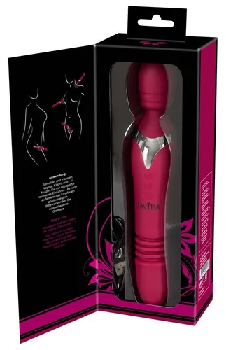 Javida Warming & Thrusting Wand - Rot - Sexspielzeug mit wärmender und stoßender Funktion, 7 Vibrationsmodi für unvergleichliche Entspannung und Vergnügen.
