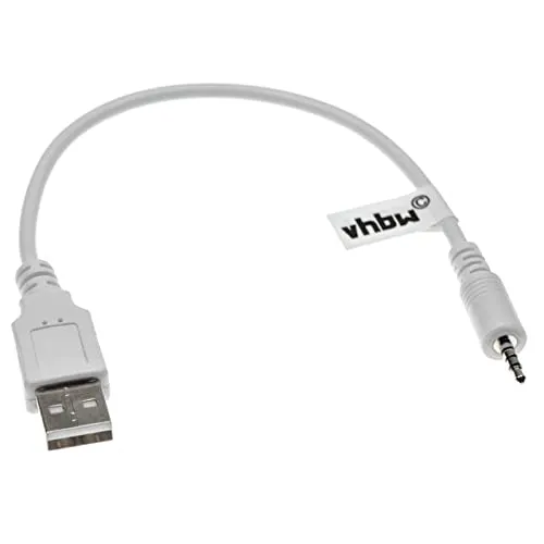 vhbw USB-Ladekabel kompatibel mit JBL Synchros S500, S700 Kopfhörer, weiß, 20.5cm - USB 2.0 Typ A auf 2,5mm Klinkenstecker