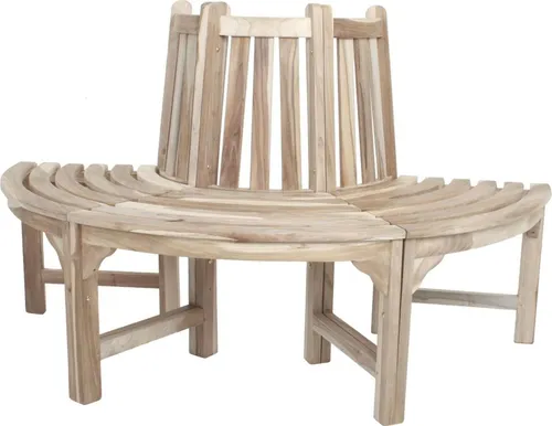 Baumbankhälfte JAVA Teak, C-grade - Gartenbank aus hochwertigem Teakholz, ideal für entspannte Stunden im Garten oder auf der Terrasse, langlebig und wetterfest.