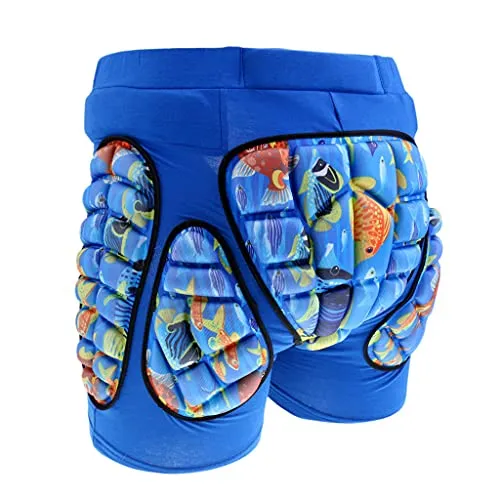 Gazechimp Protektorshorts Snowboard Protektoren Unterhose Schnee Protektor-Shorts Hüftschutzhosen - Blau, XS
