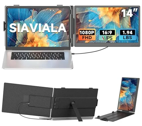 Produktbild SIAVIALA 14” Laptop Bildschirm Erweiterung – Tragbarer Monitor für 13-17,3” Laptops