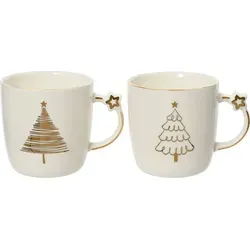 Tasse Tannenbaum Motiv - 360ml Porzellan Teetasse mit Henkel - Stilvolle Tasse mit Tannenbaum-Motiv, ideal für Tee, Kaffee oder Glühwein. Lebensmittelecht, spülmaschinen- und mikrowellenfest. Perfekte Weihnachtsdeko und Geschenkidee für die Festtage.
