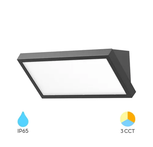 LED Außenwandlampe Wandlampe Wandleuchte Außen Fassade 20W IP65 3in1 CCT Farbwahl - Schwarz
