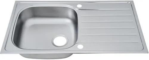 Respekta Dallas Edelstahlspüle 1 Becken 86 x 50 cm - Edelstahlspüle mit 1 Becken, ideal für 50 cm Unterschränke, reversibel einbaubar und inklusive Korbventil für eine einfache Handhabung.