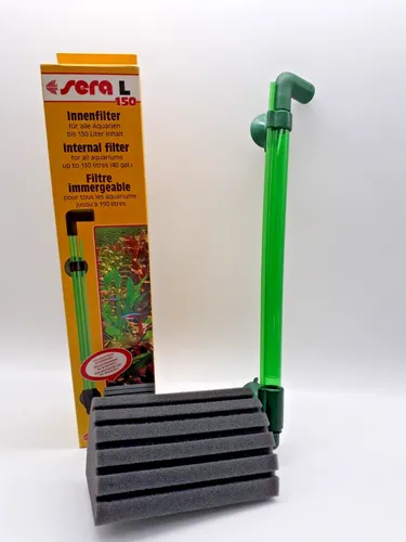 sera Innenfilter L 150 - Luftbetriebener Schaumstofffilter für Zierfische und Garnelen, ideal für optimale Wasserqualität und einfaches Setup