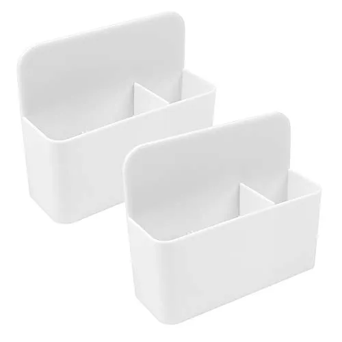 Huayue Magnetische Aufbewahrungsbox, Stifthalter, magnetisch, Stifthalter, magnetisch, mit 2 Fächern für Whiteboard, Kühlschrank, 2 Stück