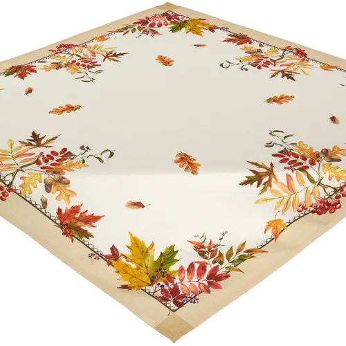 Tischdecke Herbst Mitteldecke 85x85 Decke Tischwäsche Blätter Aaron PFLEGELEICHT