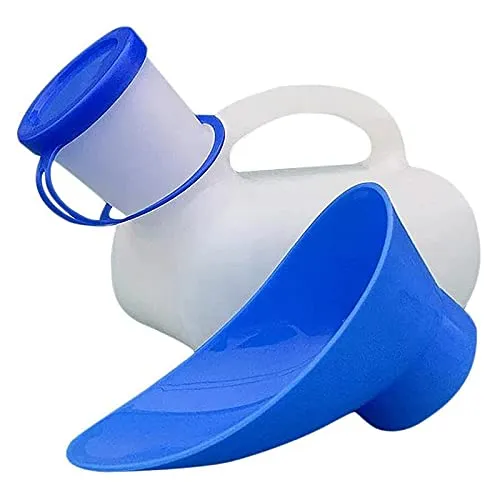 Urinflasche für Männer und Frauen, 1000 ml Tragbare Notfall-Urinaltoilette mit Tragegriff für Reisen Camping Outdoor Auto Reise Mobile Toilette für Männer Frauen Kinder