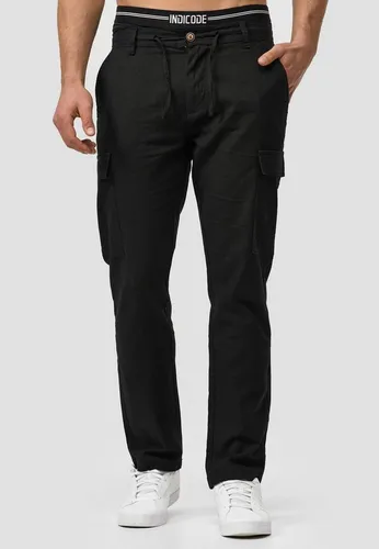 Indicode Leinenhose Leonardo – Funktionale Cargohose - Wanderhosen mit aufgesetzten Taschen, die modernes Design und hohen Tragekomfort vereinen – ideal für Outdoor-Aktivitäten.