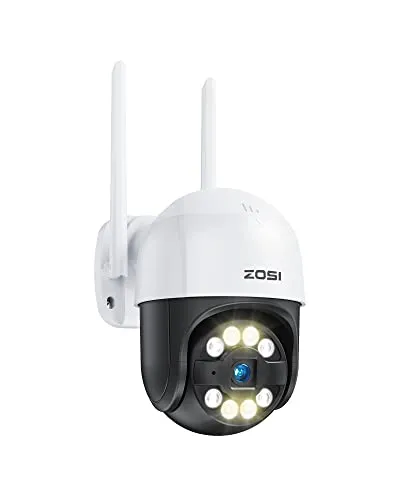 ZOSI 3MP WLAN Überwachungskamera PTZ mit Audio und PIR Sensor - Überwachungskamera für Innen und Außen mit 3MP Auflösung, schwenkbar, wetterfest und ausgestattet mit automatischer Bewegungsverfolgung für optimale Sicherheit.