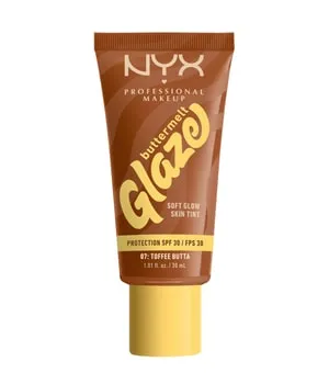 NYX Professional Makeup Buttermelt Glaze Soft Glow Skin Tint SPF 30 Flüssige Foundation 30 ml Nr. 7 - Toffee Butta